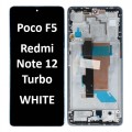 Xiaomi Poco F5 / Redmi Note 12 Turbo (5G) (2023) LCD touch screen (Original Service Pack) with frame [White] 560002M16T00